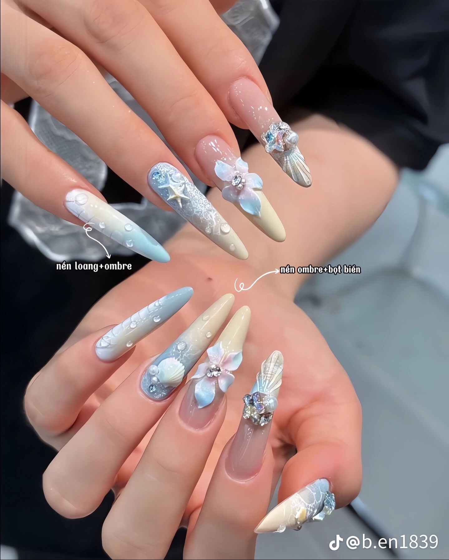 Mẫu video nail, tóc, mi Kim Loan Beauty trên TikTok