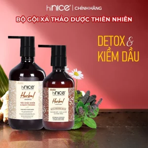 Cặp Dầu Gội Xả Thảo Dược Kiềm Dầu Detox Da Đầu hiNICE Herbal Shampoo