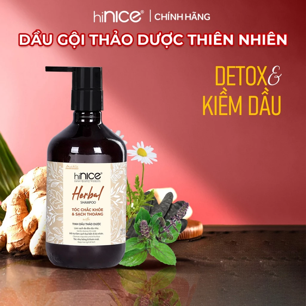 Dầu Gội Tinh Dầu Thảo Dược Thiên Nhiên hiNICE Herbal Shampoo Hỗ Trợ Detox & Kiềm Dầu Da Đầu