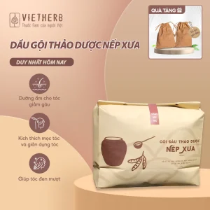 Gội đầu thảo dược Nếp Xưa VIETHERB gói 450gr, làm sạch và dưỡng tóc