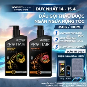 [MỚI] Dầu gội Thảo Dược X-Men For Boss Pro Hair 350g Nuôi Dưỡng Da Đầu Từ Gốc, Sạch Gàu và Giảm Gãy Rụng
